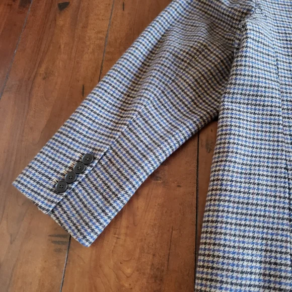 Everlane The ReWool '80s Blazer Houndstooth Plaid Oversized Classic Jacket Sz 12 - Picture 11 of 16